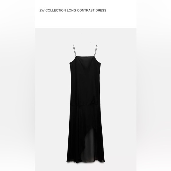 Zara Black High Low Slip Dress for Night Out - Picture 1 of 2